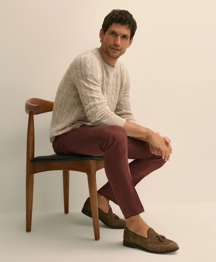 Linen Cable Knit Sweater / Brooks Brothers Men