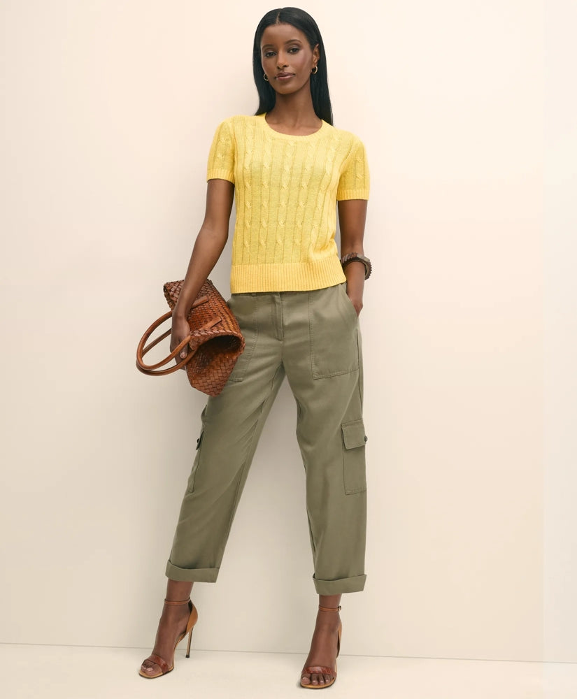 Linen Cable Short-Sleeve Shell / Brooks Brothers Sale