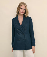 Linen Double-Breasted Peak Lapel Jacket / Brooks Brothers Sale