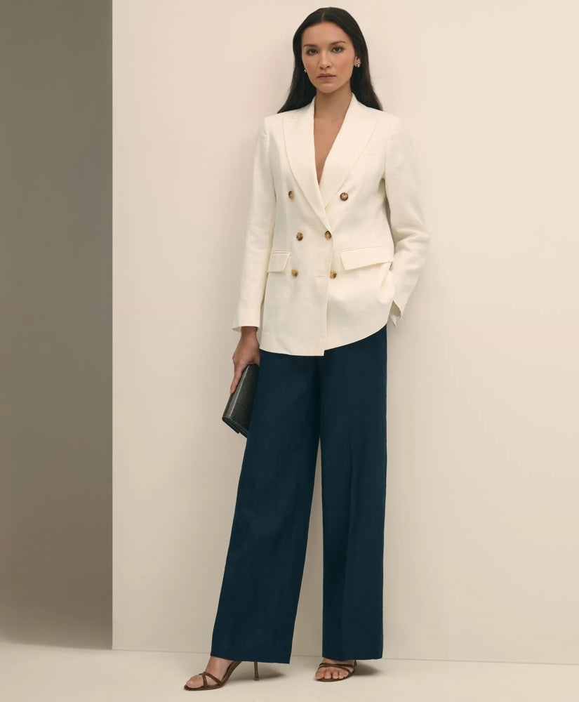 Linen Double-Breasted Peak Lapel Jacket / Brooks Brothers Sale