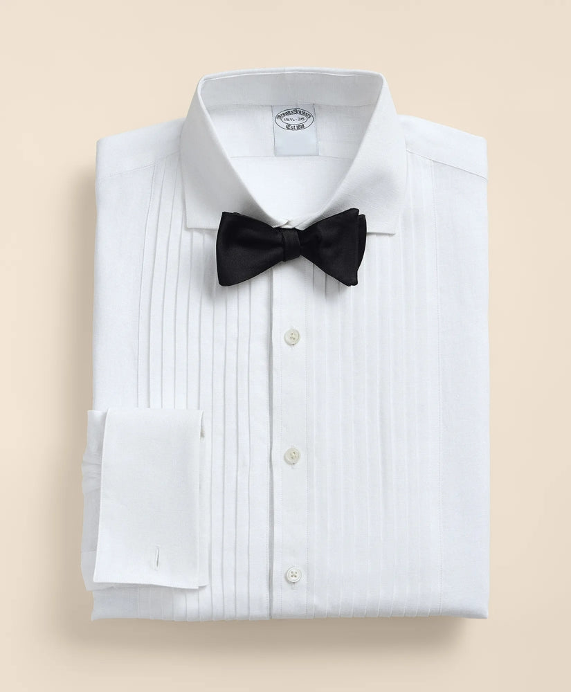 Linen Londoner Collar, Pleated Bib Tuxedo Shirt / Brooks Brothers Men