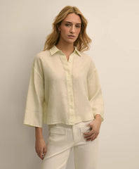 Linen Relaxed Bell-Sleeve Cropped Shirt / Brooks Brothers Shirts
