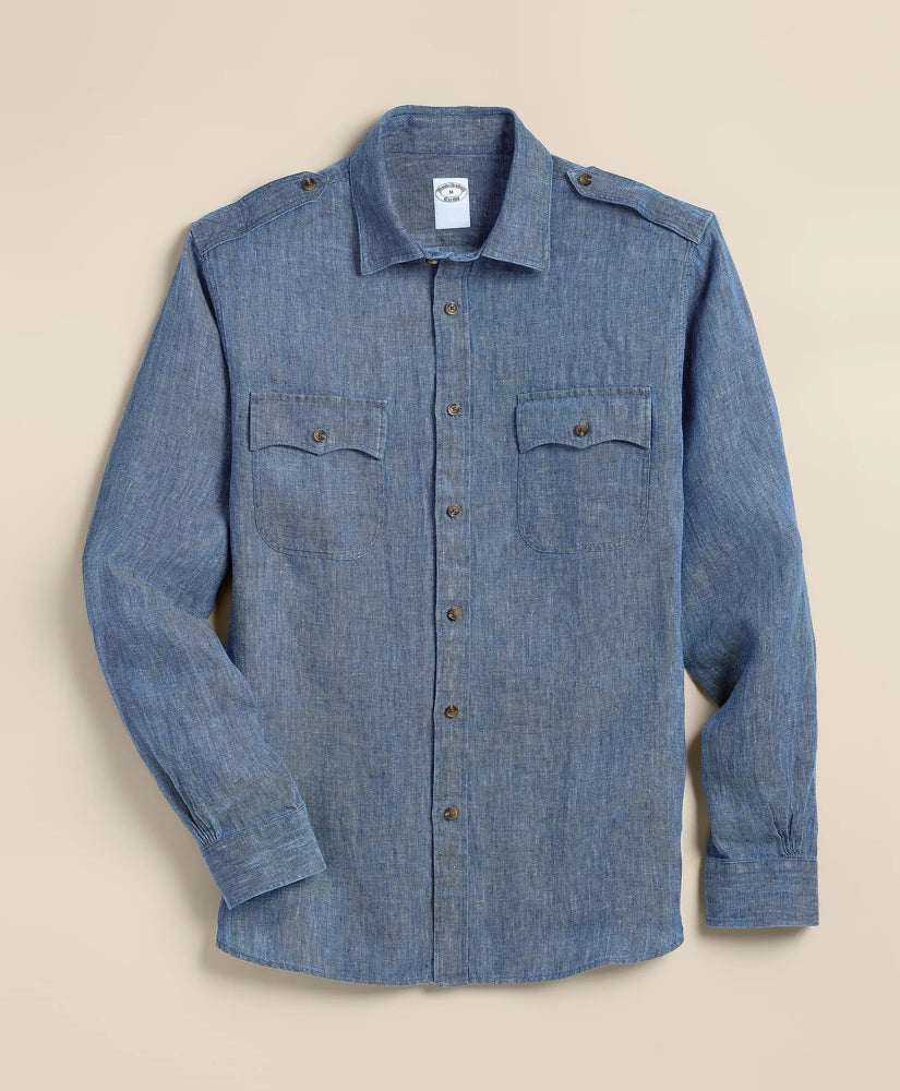 Linen Twill Shirt Jacket / Brooks Brothers Men