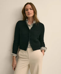 Mercerized Cotton Crochet Sweater Jacket / Brooks Brothers Women