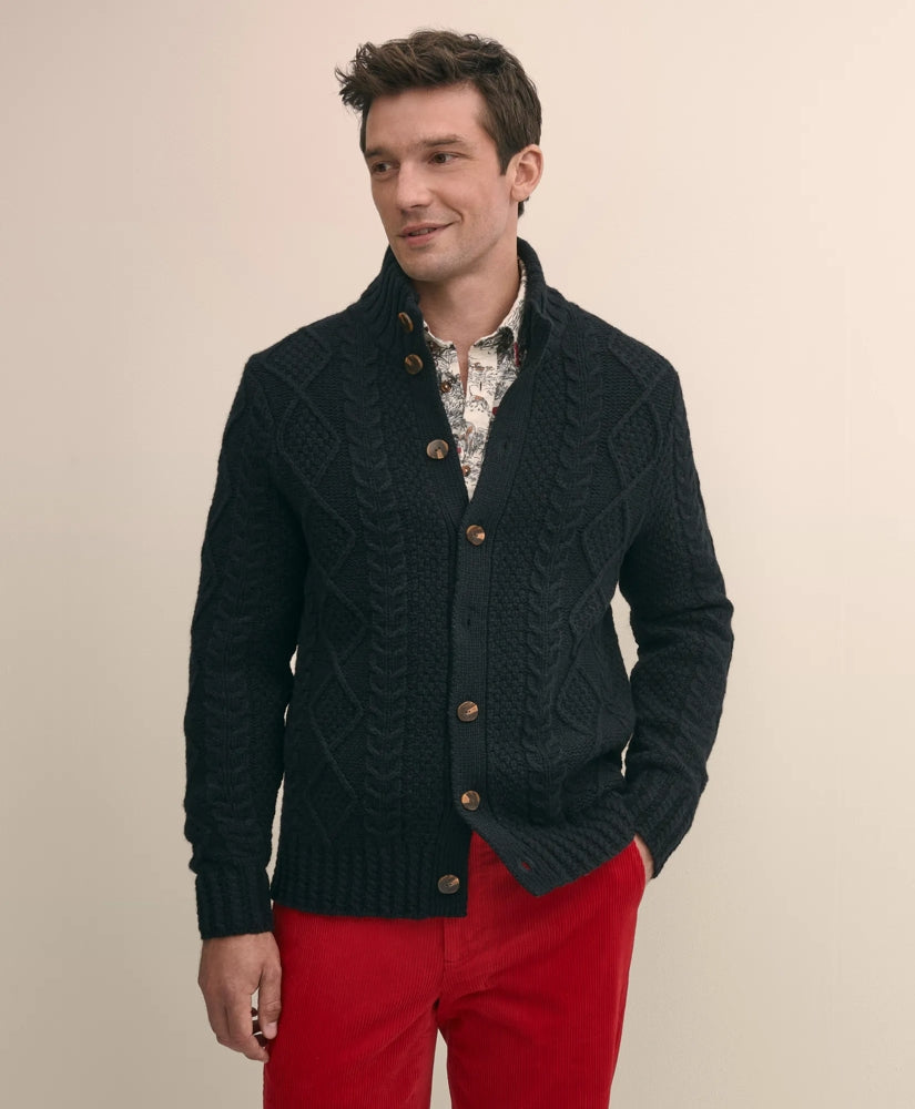 Merino Aran Cable Cardigan / Brooks Brothers Sale