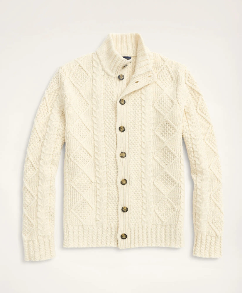 Merino Aran Cable Cardigan / Brooks Brothers Sale