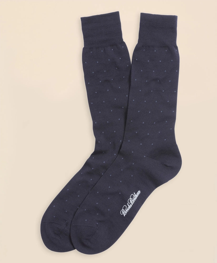 Merino Wool Big Dot Crew Socks / Brooks Brothers Men