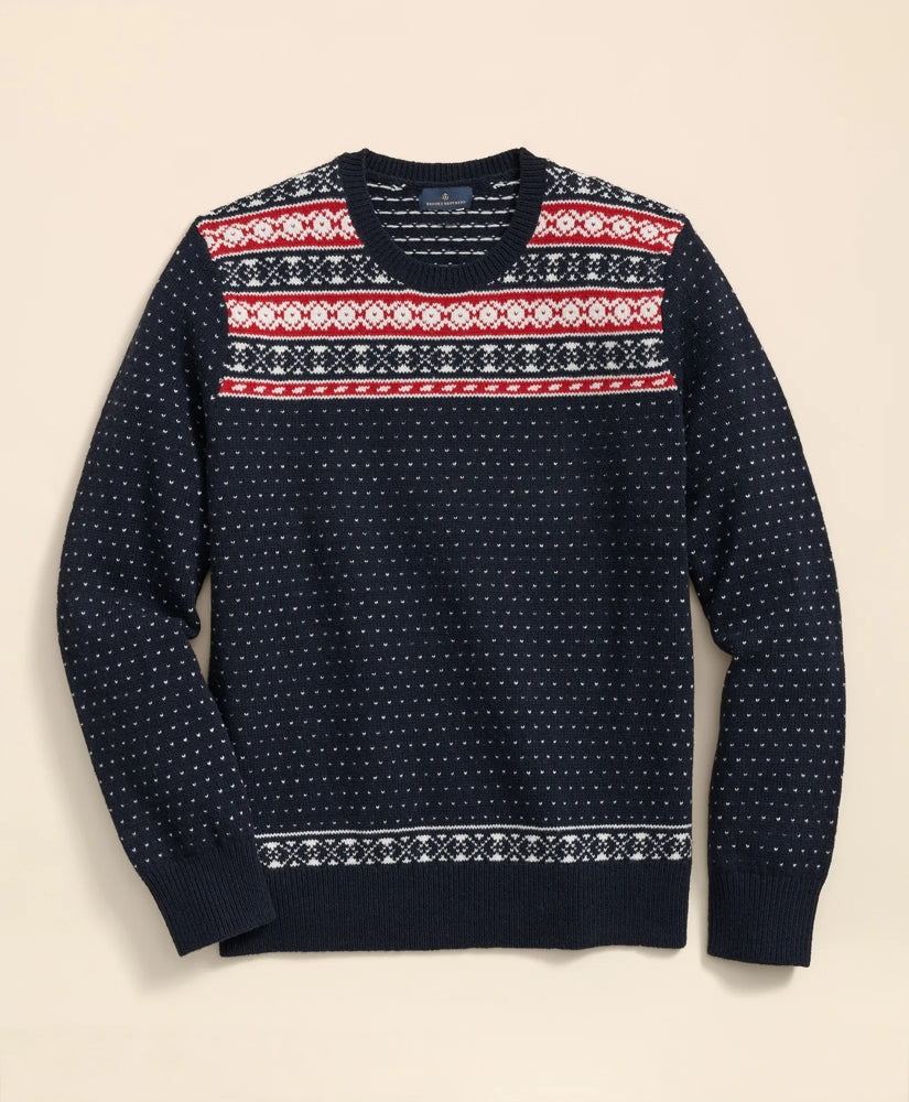 Merino-Wool Blend Fair Isle Sweater / Brooks Brothers Sale