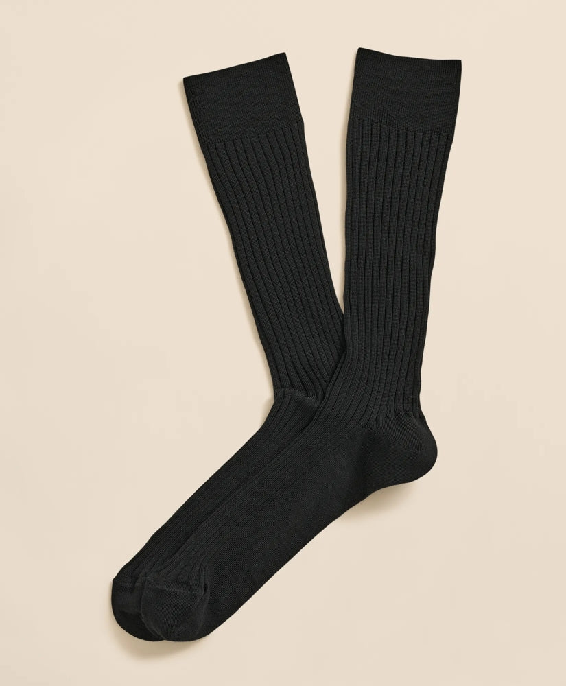 Merino Wool Blend Ribbed Socks / Brooks Brothers Men
