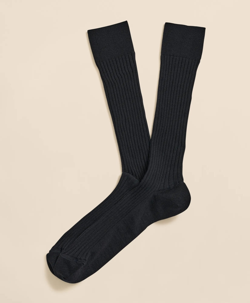 Merino Wool Blend Ribbed Socks / Brooks Brothers Men