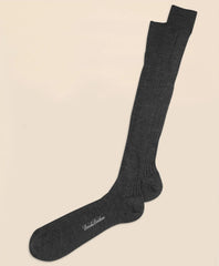 Merino Wool Ribbed Over-the-Calf Socks / Brooks Brothers Men