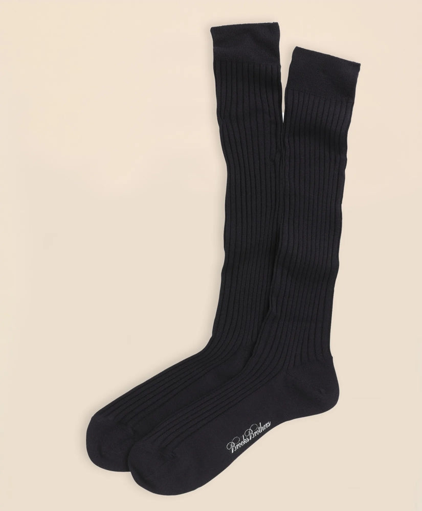 Merino Wool Ribbed Over-the-Calf Socks / Brooks Brothers Men