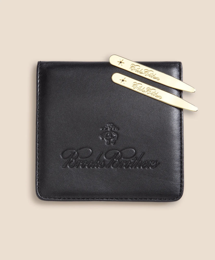 Metallic Collar Stays with Nappa Leather Case / Brooks Brothers Men