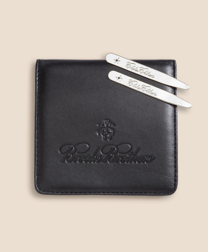 Metallic Collar Stays with Nappa Leather Case / Brooks Brothers Men