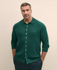 Mini-Cable Knit Polo Cardigan, Big & Tall / Brooks Brothers Sale