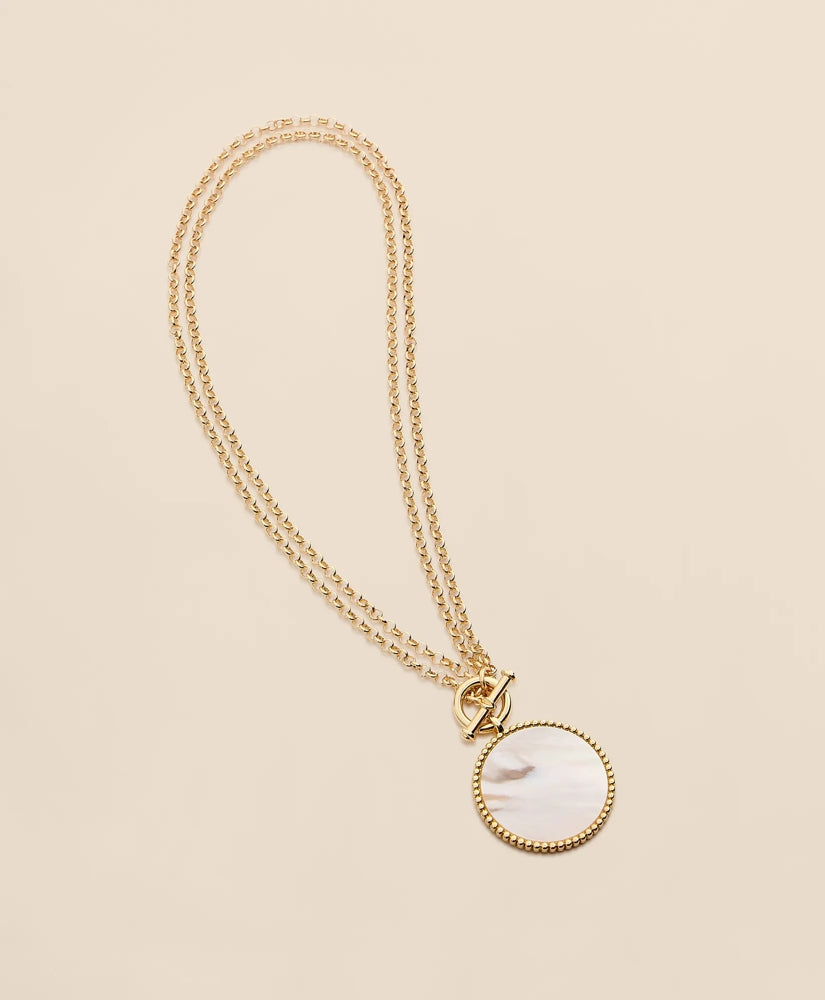 Mother-Of-Pearl Pendant Necklace / Brooks Brothers Women