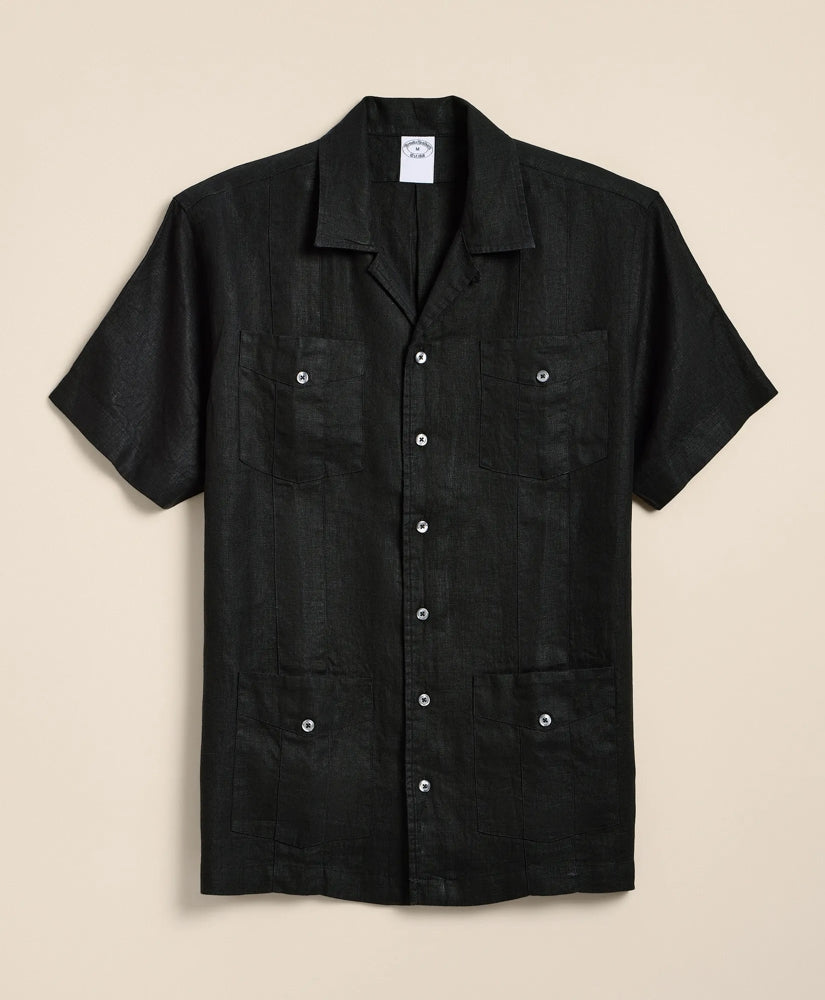 Irish Linen Short Sleeve Guayabera Shirt / Brooks Brothers Shirts