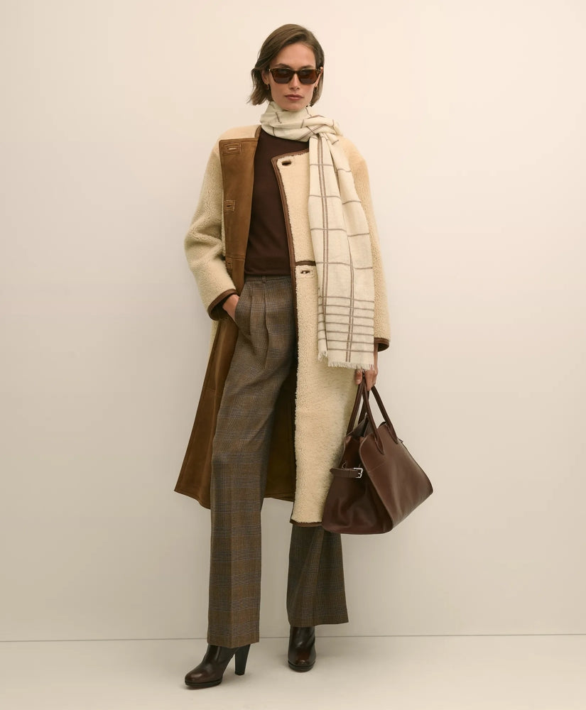 Double-Breasted Shearling Coat / Brooks Brothers Sale
