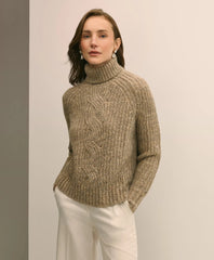 Alpaca-Wool Blend Relaxed Shimmer Turtleneck Sweater / Brooks Brothers Sale