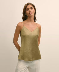 Viscose Bronze-Gold V-Neck Camisole / Brooks Brothers Sale