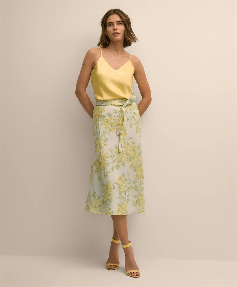 Linen A-Line Waist-Tie Skirt / Brooks Brothers Women