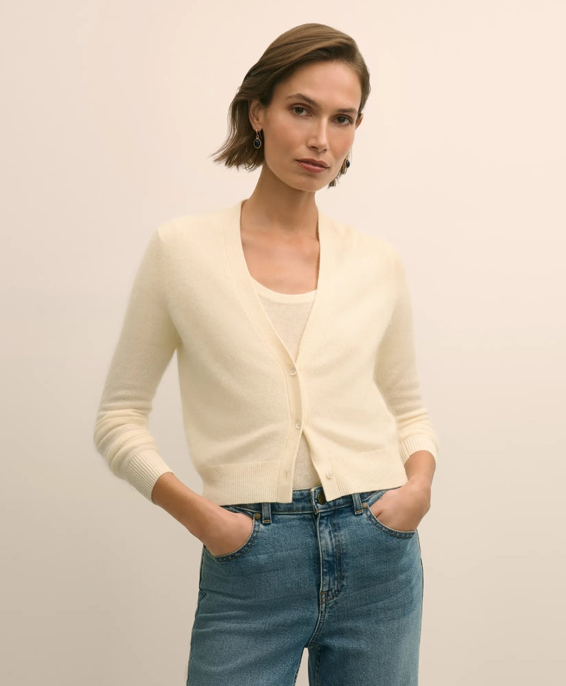 Wool-Cashmere Blend Cropped Cardigan / Brooks Brothers Sale