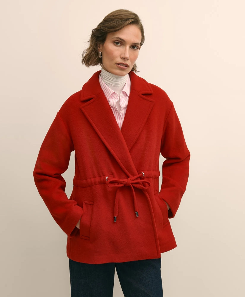 Wool Double-Faced Drawstring Waist Coat / Brooks Brothers Sale