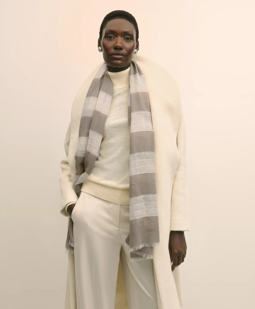 Wool-Silk Blend Shimmer Scarf / Brooks Brothers Sale