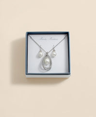 Orbital Interlocking Faux- Pearl and Crystal Set / Brooks Brothers Women