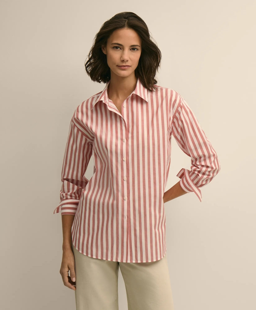 Oversized Cotton Pinstripe Shirt / Brooks Brothers Sale