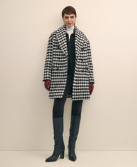 Oversized Wool Houndstooth Coat / Brooks Brothers Sale