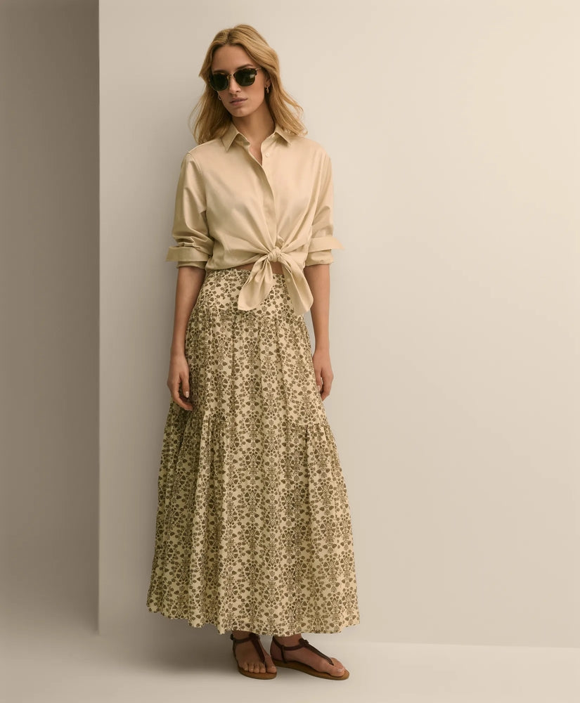 Mosaic Motif A-Line Skirt / Brooks Brothers Women