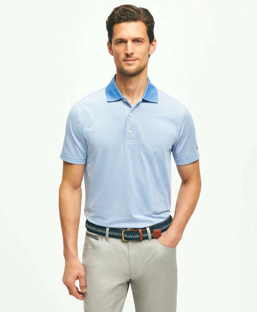 Performance Series Micro Stripe Jersey Polo Shirt / Brooks Brothers Sale