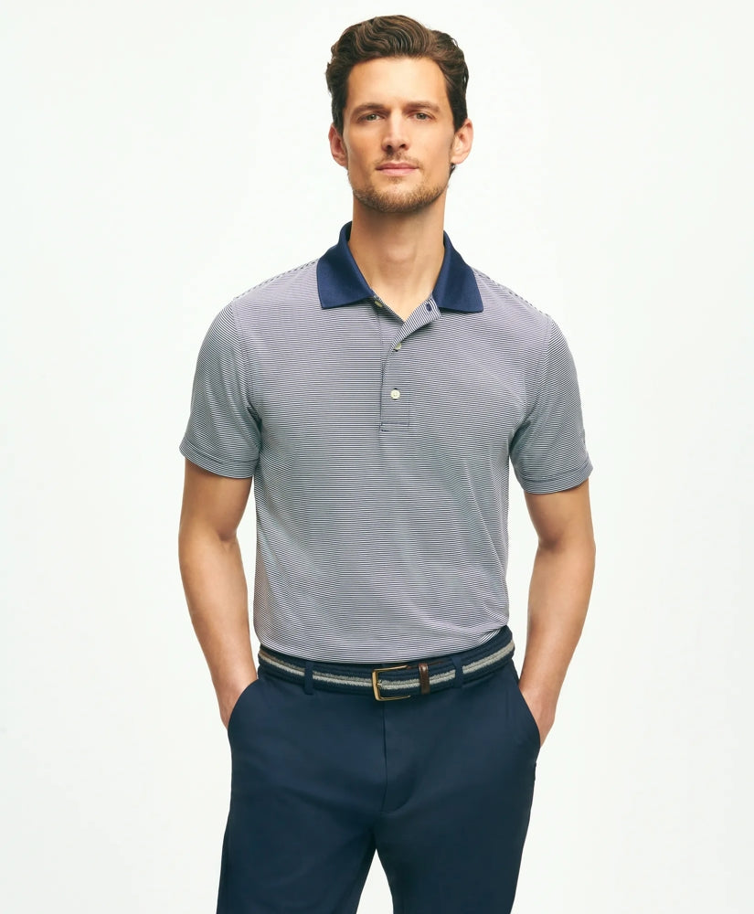 Performance Series Micro Stripe Jersey Polo Shirt / Brooks Brothers Men