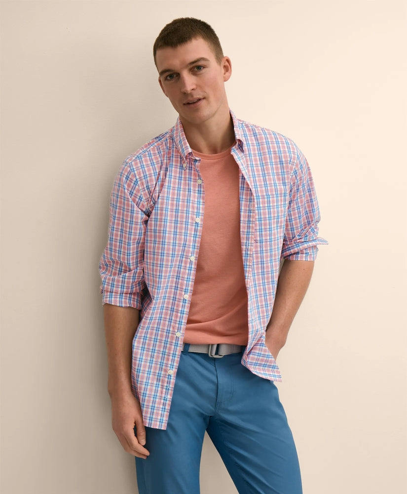 Performance Series Stretch Polo Button-Down Collar, Check Sport Shirt / Brooks Brothers Shirts