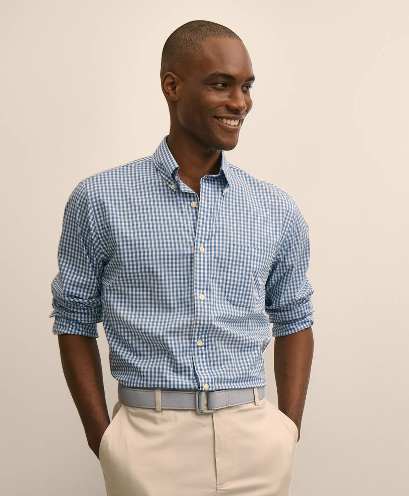 Performance Series Stretch Polo Button-Down Collar, Gingham Sport Shirt / Brooks Brothers Shirts