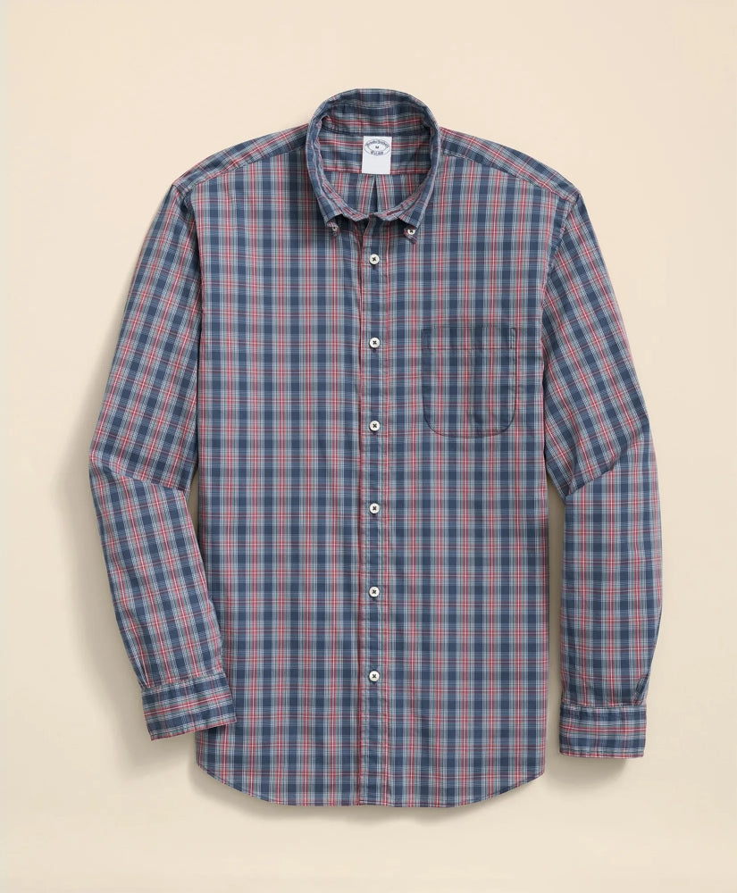 Performance Series Stretch Polo Button-Down Collar, Tartan Sport Shirt / Brooks Brothers Sale