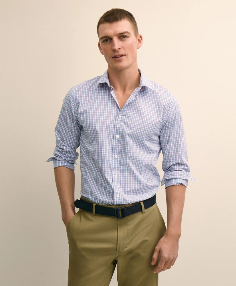 Performance Series Stretch Spread Collar, Check Sport Shirt / Brooks Brothers Shirts