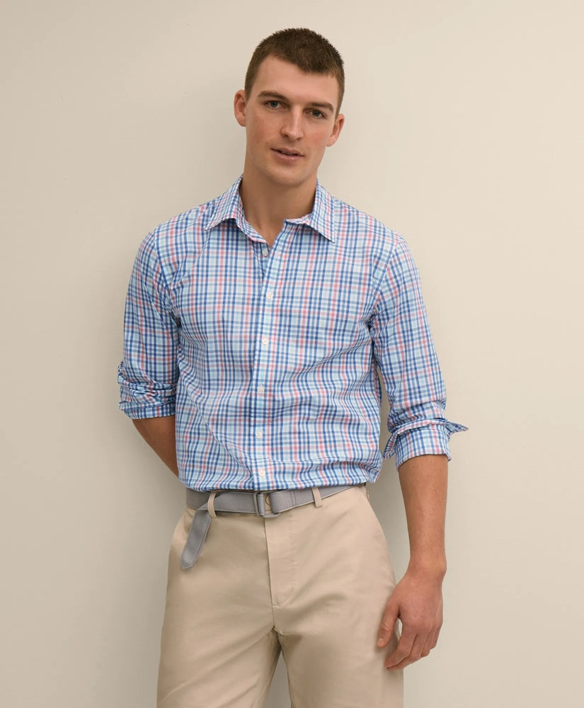 Performance Series Stretch Spread Collar, Gingham Sport Shirt / Brooks Brothers Shirts