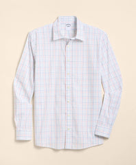 Performance Series Stretch Spread Collar, Tattersall Sport Shirt / Brooks Brothers Men