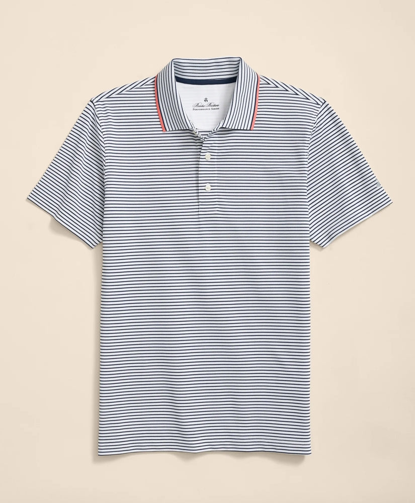 Performance Series Striped Pique Polo Shirt / Brooks Brothers Sale