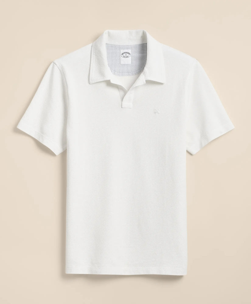 Cotton Pique Garment-Dyed Johnny Collar Polo Shirt / Brooks Brothers Men