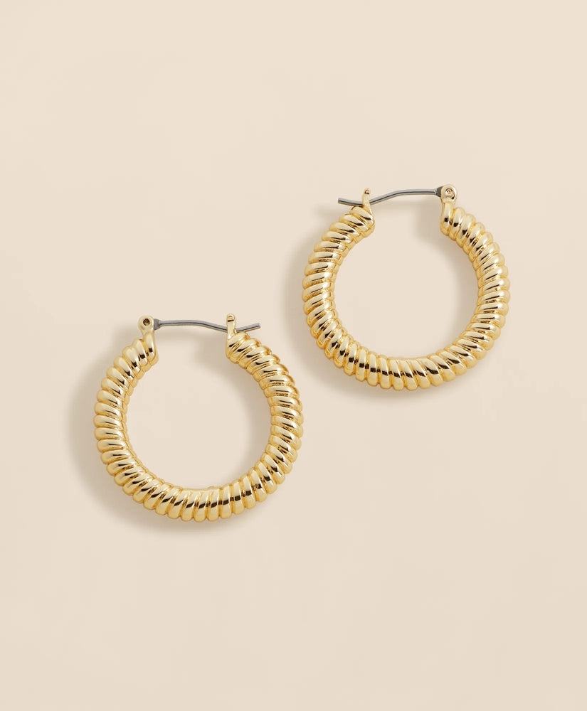 Rope Twist Gold-Toned Hoop Earrings / Brooks Brothers Women