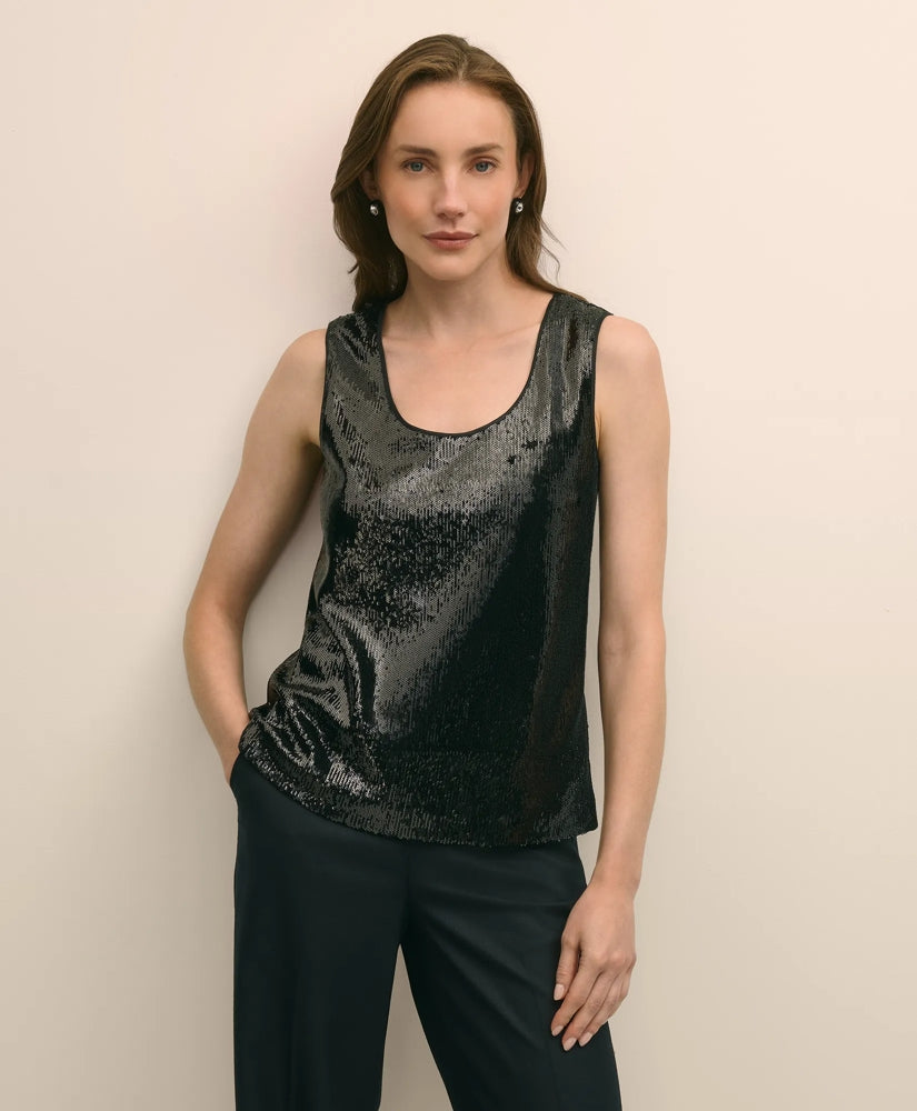 Sequin Scoop Neck Sleeveless Top / Brooks Brothers Sale