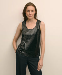 Sequin Scoop Neck Sleeveless Top / Brooks Brothers Sale