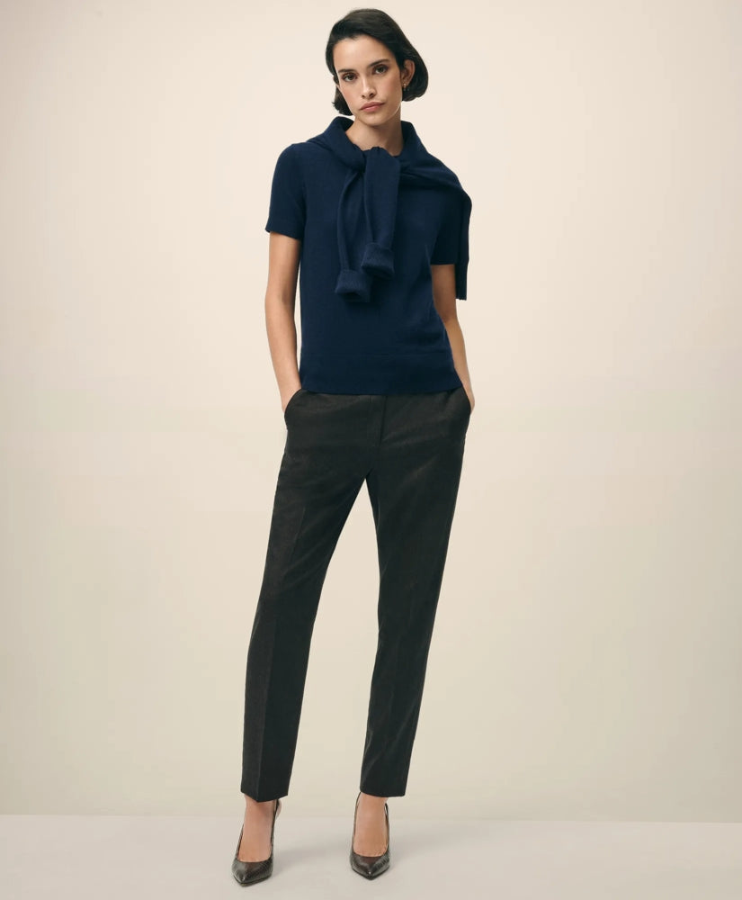 Short-Sleeve Shell Sweater in Cashmere / Brooks Brothers Women