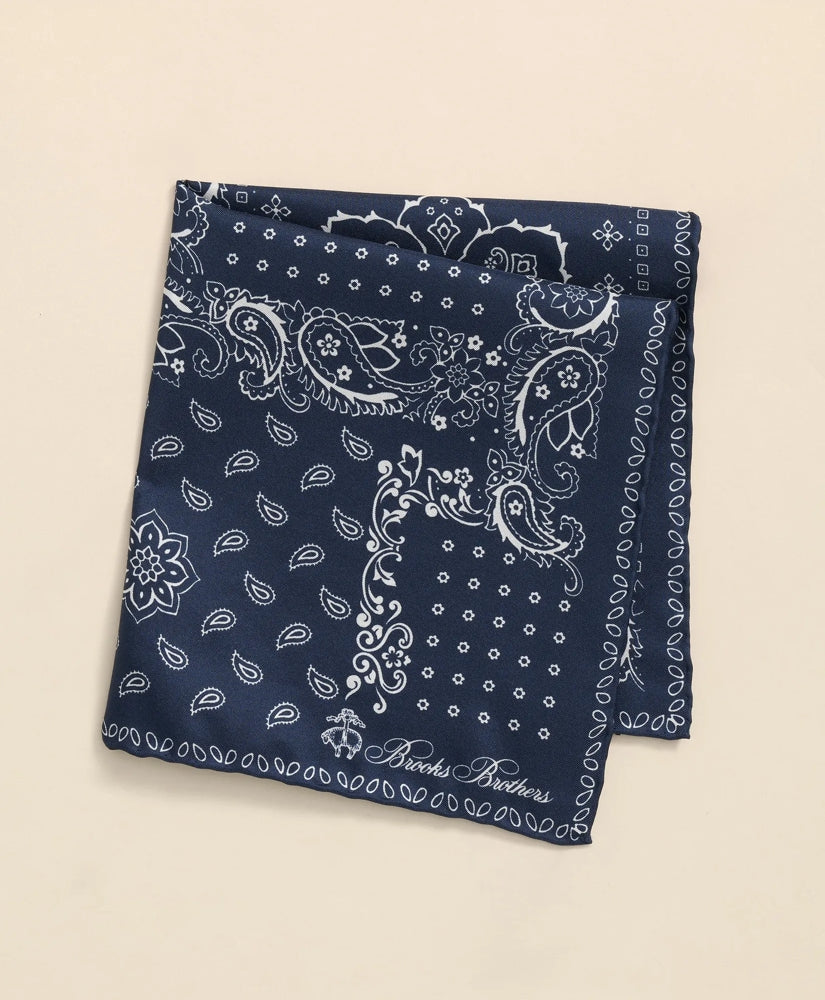 Silk Bandana Print Pocket Square / Brooks Brothers Men