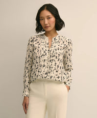 Silk Floral Print Blouse / Brooks Brothers Sale