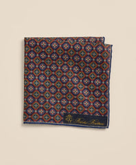 Silk Foulard Print Pocket Square / Brooks Brothers Men