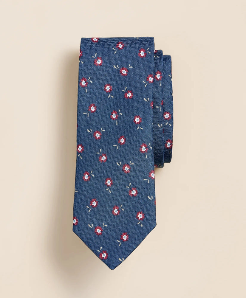 Silk-Linen Flower Tie / Brooks Brothers Men